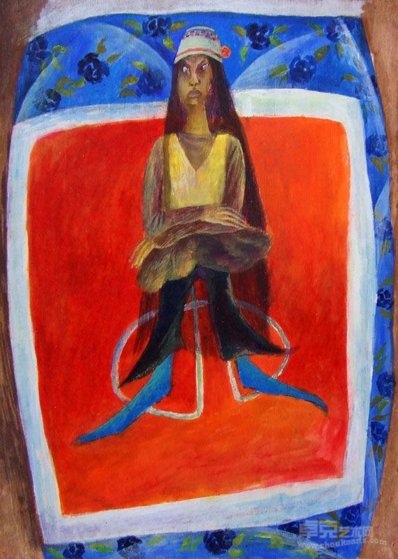袁媛-我- 22cmx30cm 木板丙烯 2010年