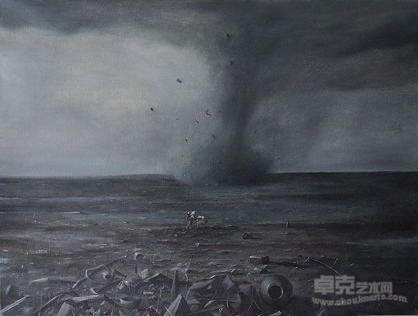 消费世界的挽歌 3_The Dirge of Consumption World 3_GongHe_50x50cm_Oil on Canvas_2012_w600