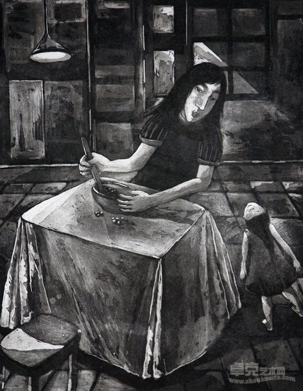 董倩 青豆 50cmx40cm 铜版 2010