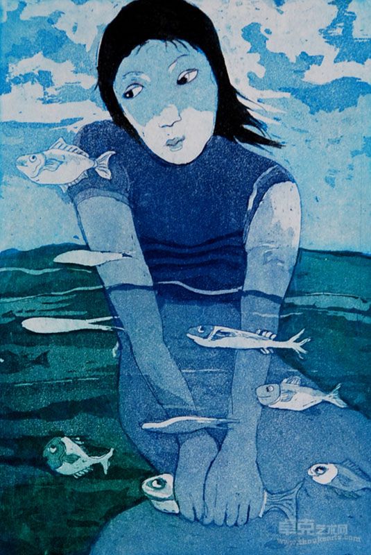 董倩 游弋系列 20cm×14cm 铜板套色 2012年