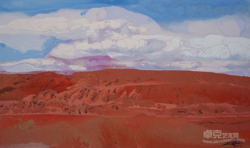 魏鲁安 红土地 39cm×65cm 纸本丙烯 2012