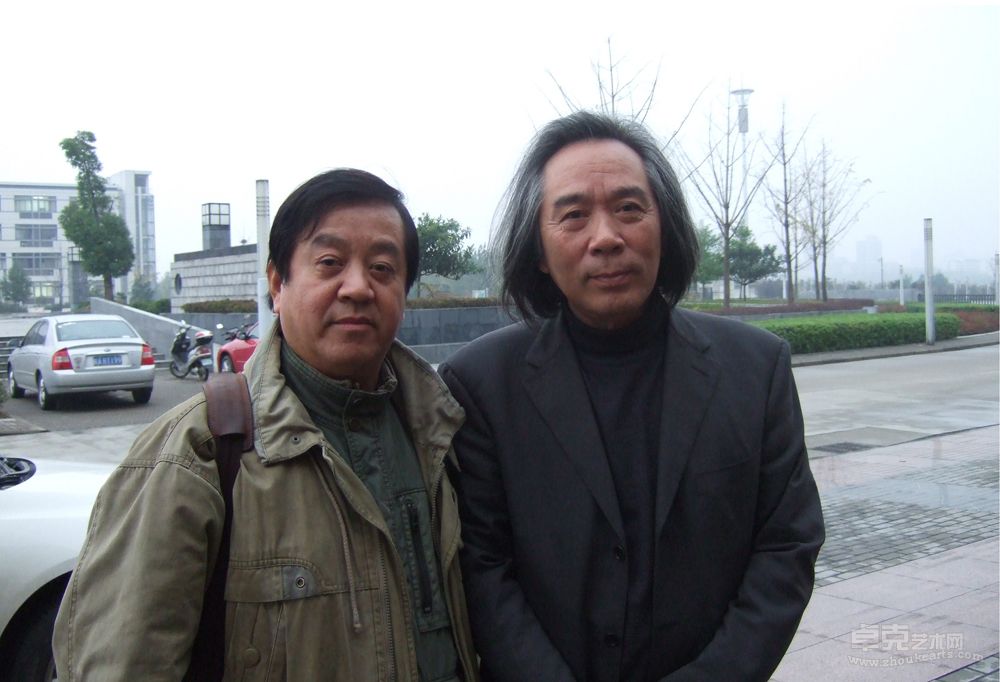 2010年傅强和天津美院教授著名国画家霍春阳先生合影