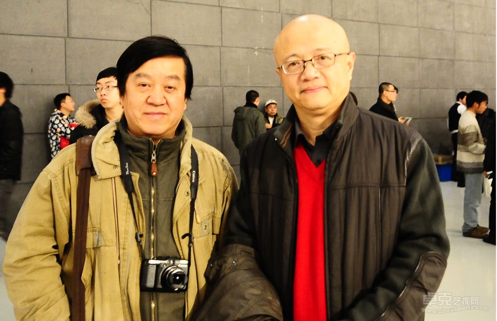 2011年傅强与中央美院壁画系主任、著名画家曹力先生合影