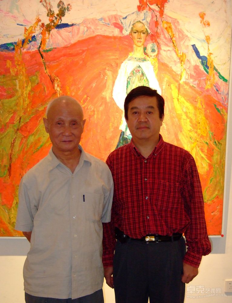 2008年傅强和中央美院教授、著名油画家罗尔纯合影