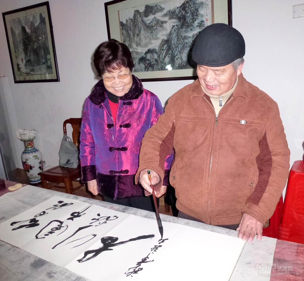 与著名画家刘益之教授在春节笔会上