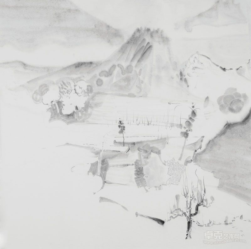 太行山水5 2011年 60x60cm 水墨
