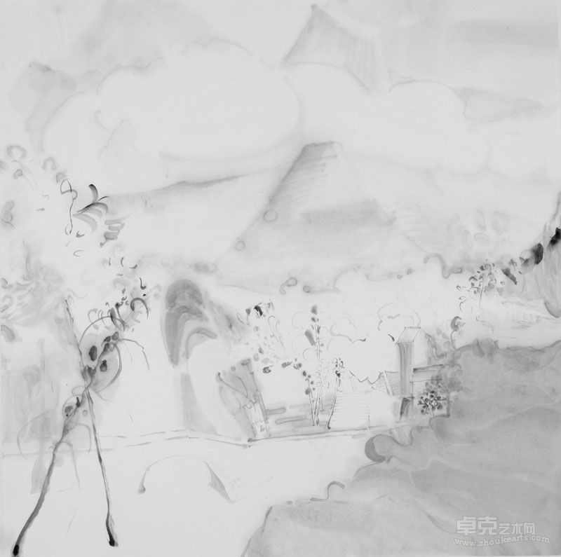 太行山水6 2011年 60x60cm 水墨
