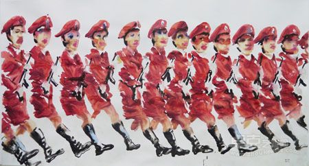 Red Female Soldiers no.3