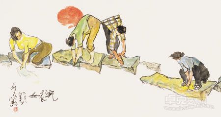 《浣衣女》罗尔纯2008水墨、宣纸