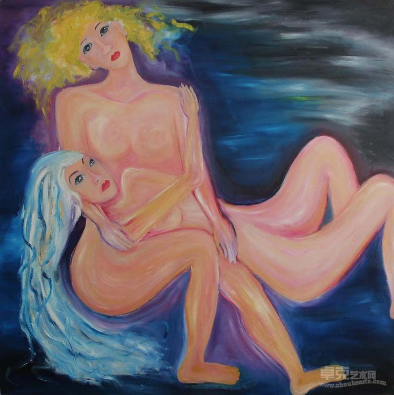那夜的月光150X150cm油画