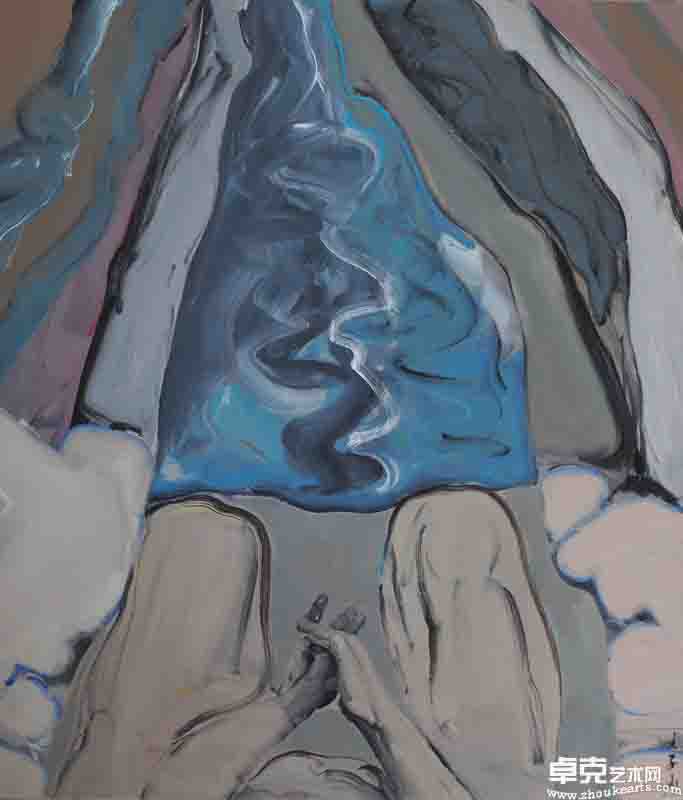 李迪—不选择跳下 2011 布面丙烯 150x130cm