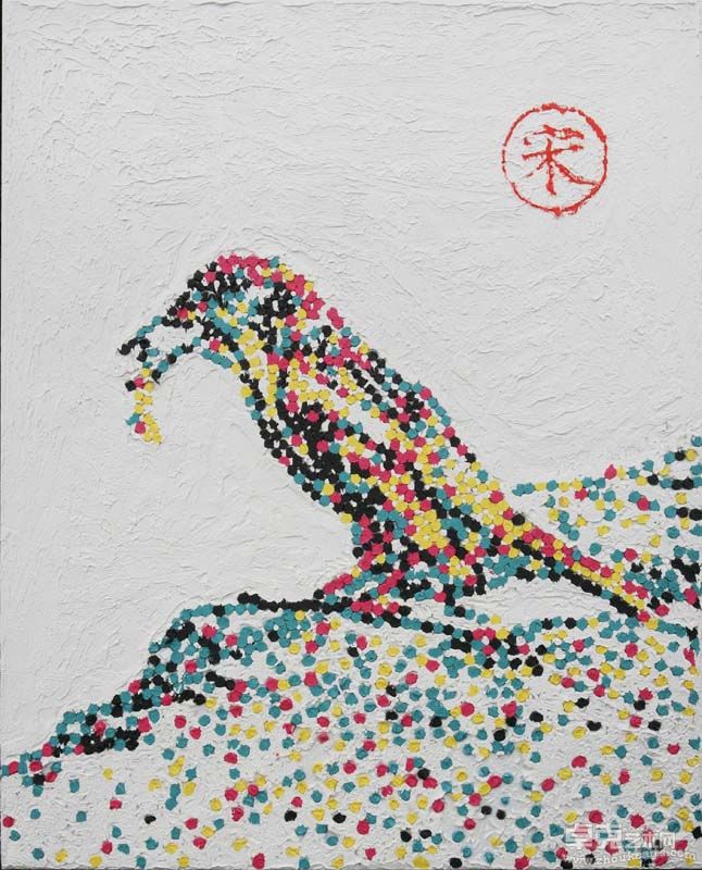 杨冕，CMYK-向徽宗致敬之二，布面油画,81x65，2012