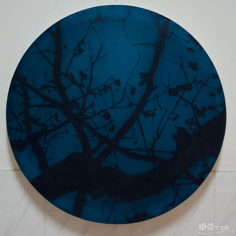谢帆－树.晚1， 50x 50cm， 绢上油画，2012