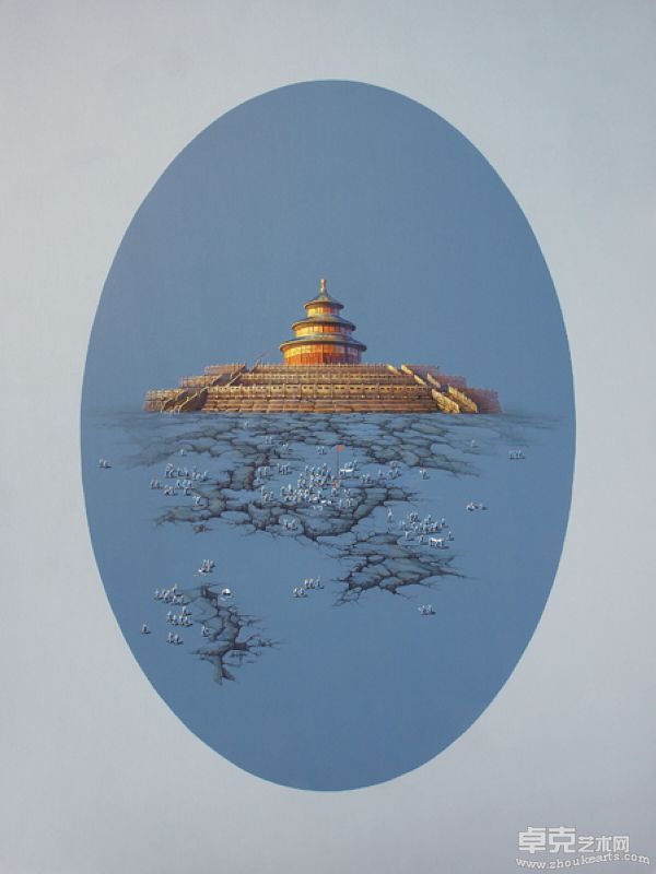 红城记16 布面丙烯   Red city16 200X100cm 2009