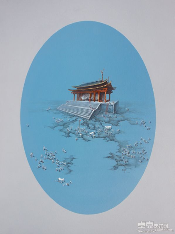 红城记18 布面丙烯   Red city18 200X100cm 2009