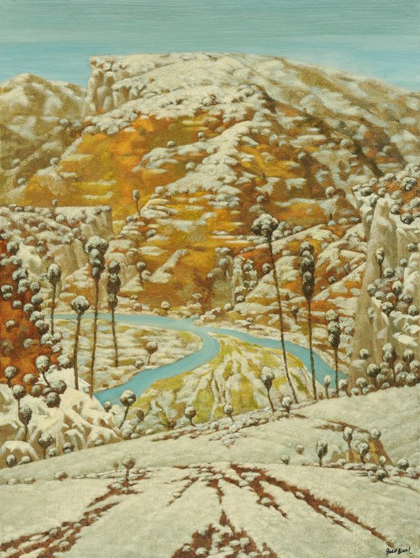 郭玉川 闲来巴山画雪图 80x60