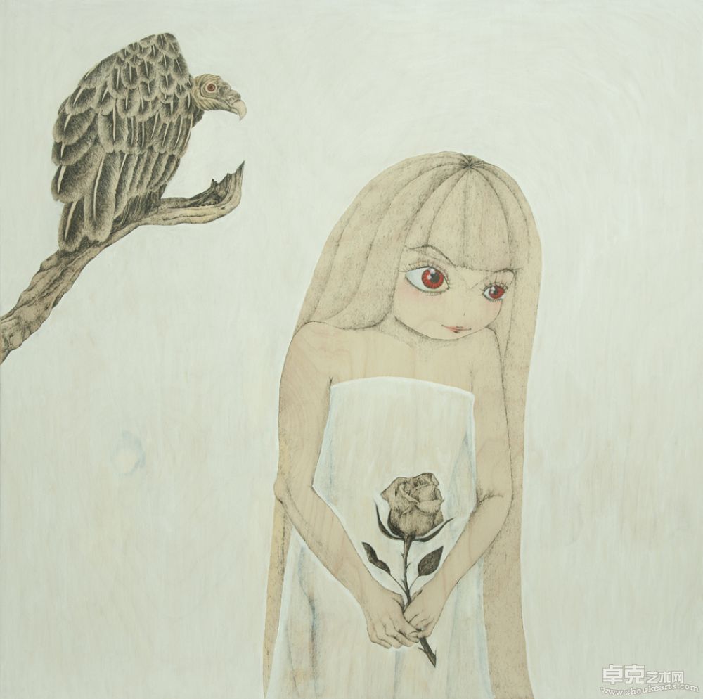 V for Virginity 50x50cm 木板油画 2011