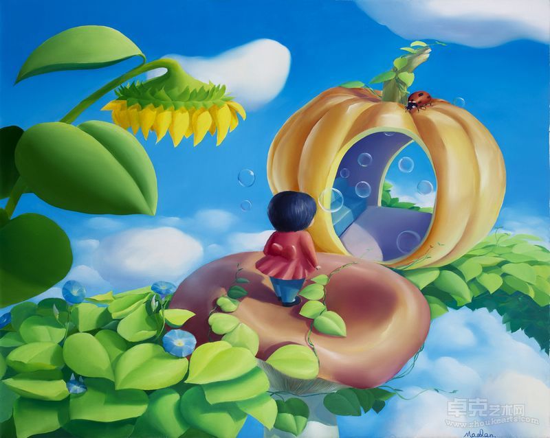 马丹作品-云上1 Upon the clouds No.1, Oil on canvas 120×150cm，2011