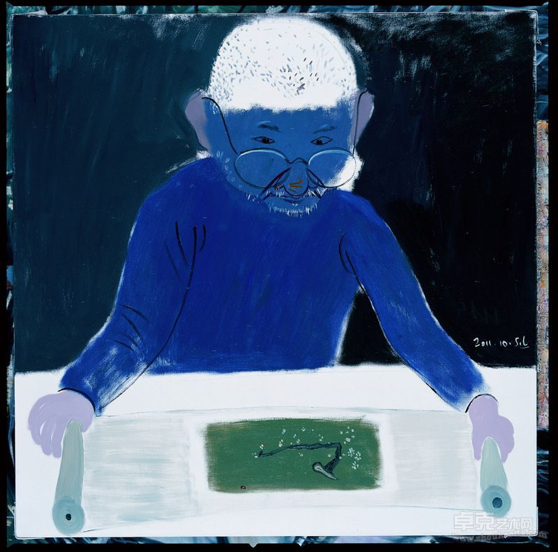 申玲 Shen Lling  鉴 布面油画Oil on canvas 100x100cm 2011