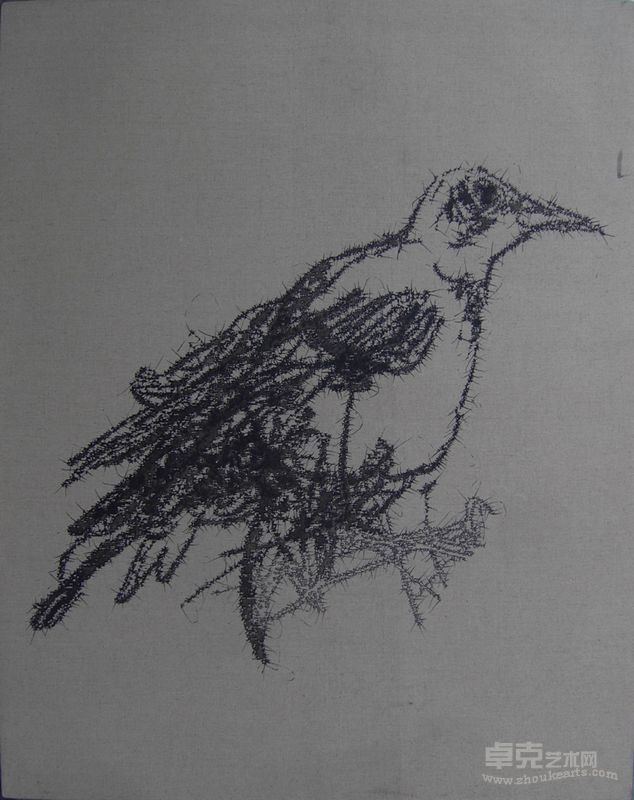 叶永青  Ye Yong Qing  画鸟  Draw  bird 布面丙烯  Acrylic on canvas 100x80cm 2011