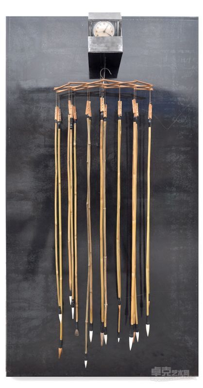 张琪凯作品-无题Untitled  铁 竹子 毛笔 Iron bamboo chinese brush 192×96  cm 2012