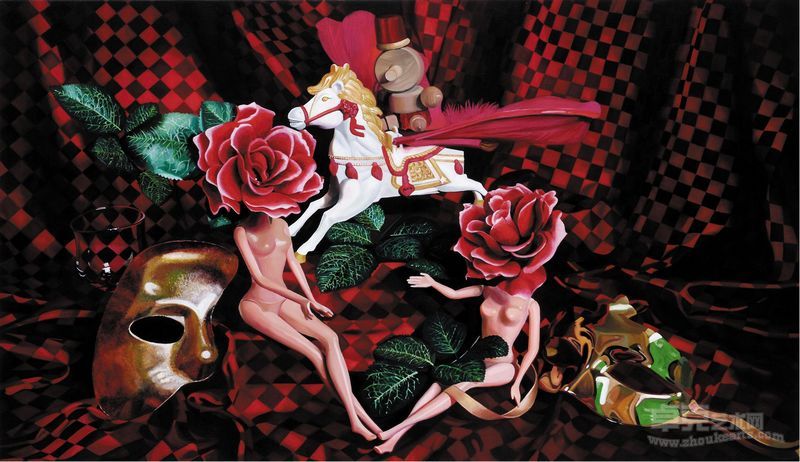 曾郁嘉 慾望童話3-1 油彩 畫布 97x162cm 2010