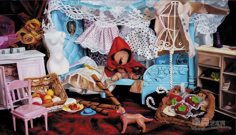 曾郁嘉 慾望童話1-1 油彩 畫布 97x162cm 2010
