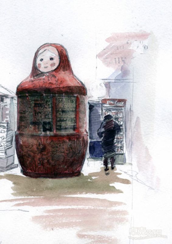 Untitled （2008）, watercolor on paper, 22 x 14.5 cm  无题，纸上水彩，22 x 14