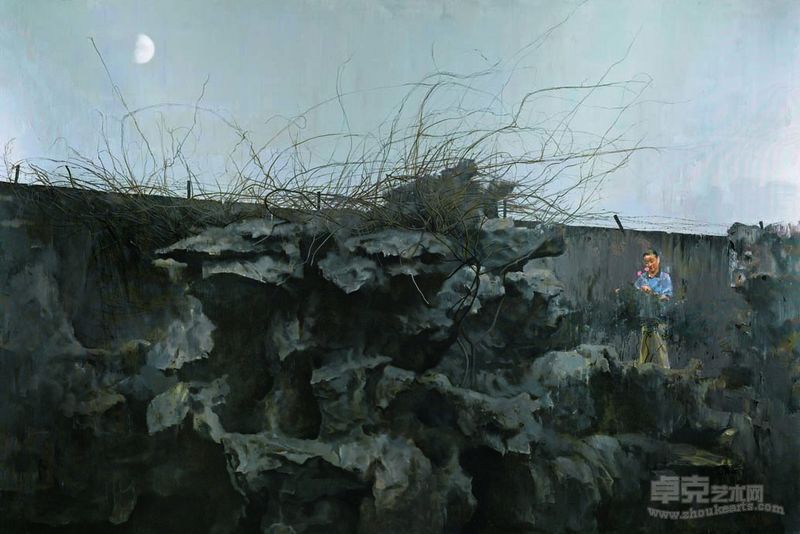 何军 月下赏花 200×300cm 布面油画 2010