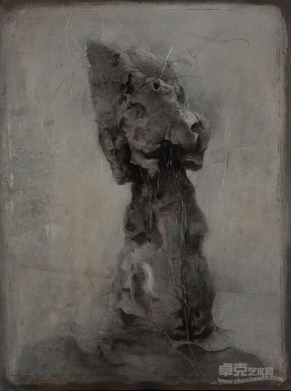 何军 太湖石-寄生 200×150cm 布面油画 2009