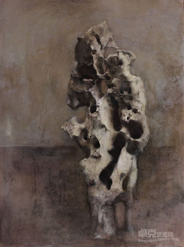 何军 太湖石4 200×150cm 布面油画 2008