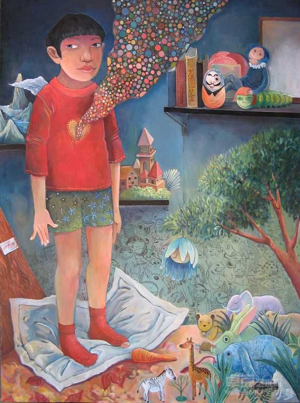刘冰 童年不孤单 120X150CM 布面油画 2011年4月