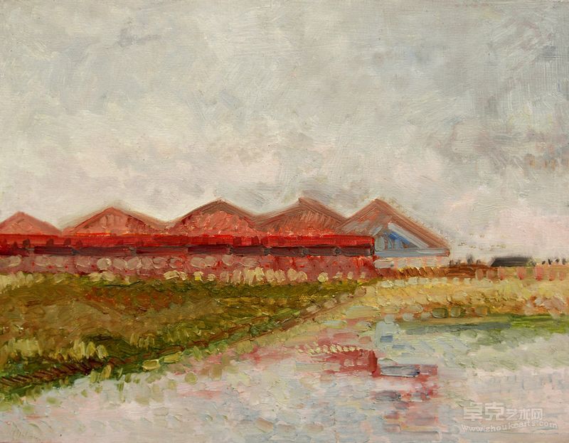《红房》35x45cm 法国贝碧欧油画板材