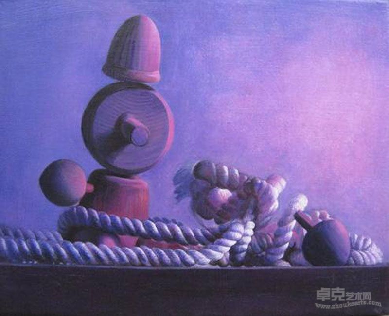 《小偶与绳》油彩画布 17.5x25.5cm(2F) 2010