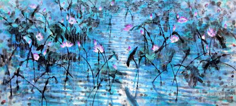 荷塘月色 何宝森 90×199cm