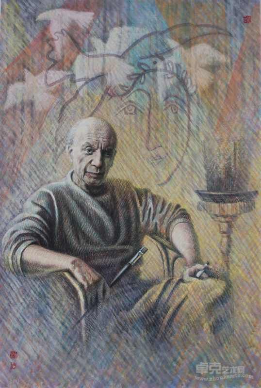 毕加索于和平 王志洁 95×130cm