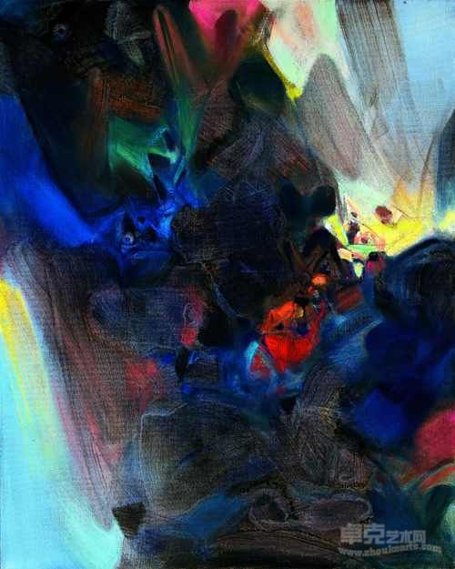 朱德群_藍色的賦格_162 x 130 cm_油彩畫布_1997