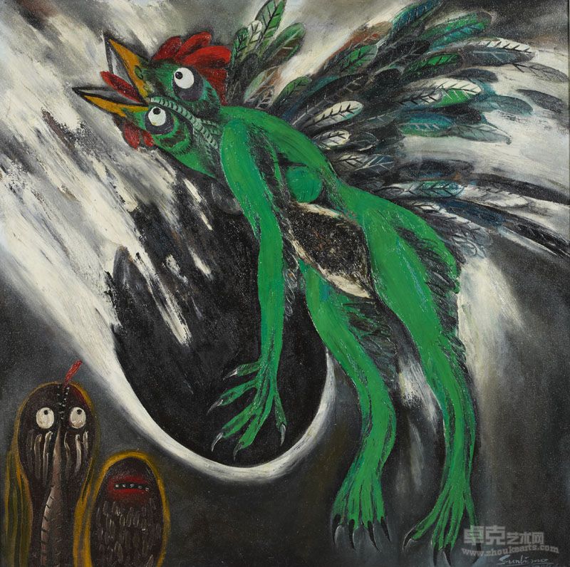 《精卫鸟》1989年_112x112cm