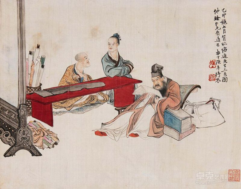 陈半丁 三多图 32×40cm 纸本水墨