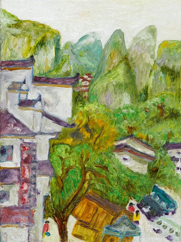 《西郎山下.阳朔写生》油画 2012 30x40cm