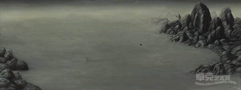 作品名：遥唤 Far out Call 尺寸：120cmx45cm材质：布面丙烯 创作日期：2011年11月3日
