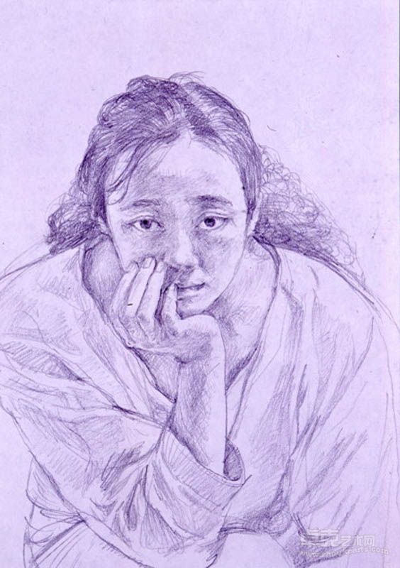 杨飞云20.9x14.7cm铅笔素描