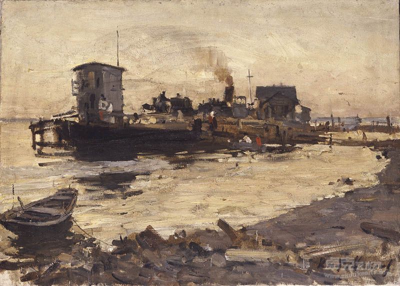 MKS0005L-马克西莫夫Maksimov汽笛声响起Whistle Blow50X70cm布面油画Oil on Canvas1939
