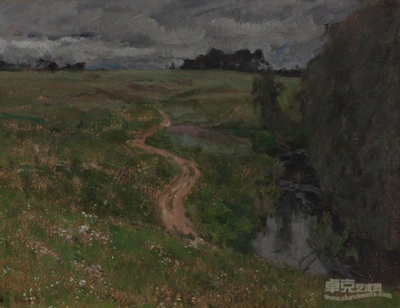 06-AUC-089-L列维坦Levitan五月May68x74cm木板油画Oil on Board