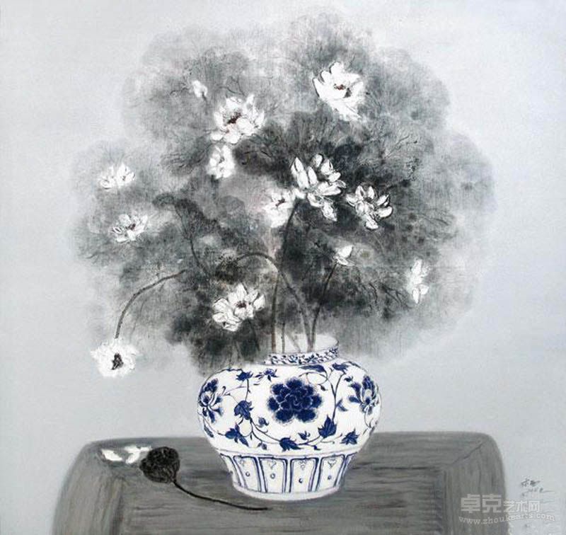 青花瓷之八 木西 120*20cm 2011年作