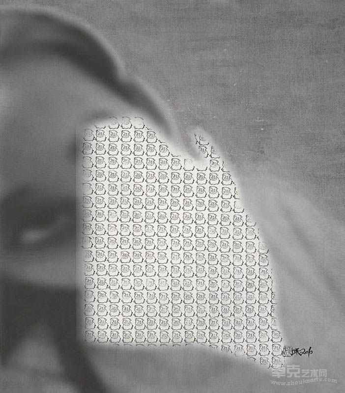 表情之五 水墨画 51x56cm 2010年