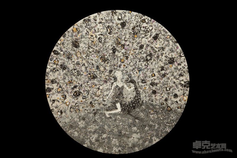 保持距离之五 布面丙烯 直径100cm 2011