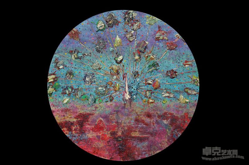 保持距离之四 布面油画 直径 100cm 2011