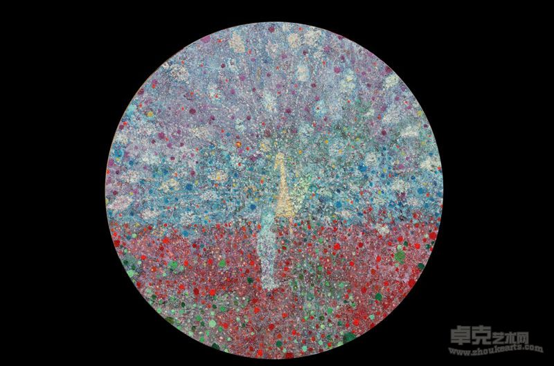 保持距离之三 布面油画 直径 100cm 2011