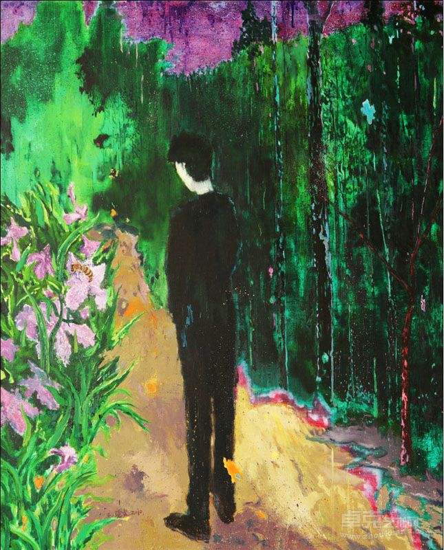 对花的慰藉 布面油画 160cmx130cm  2010